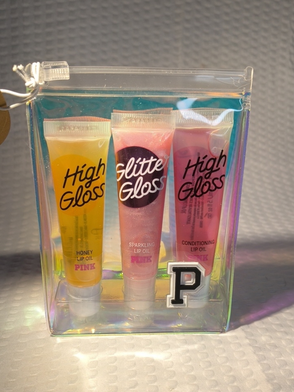 High Gloss & Glitter Gloss Lip Oil Trio - Pink, Yellow, Peach